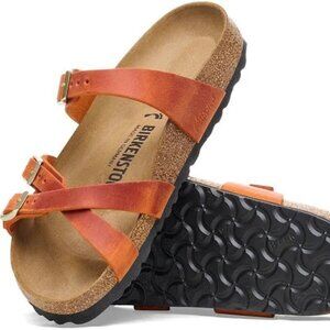 Birkenstock Women's Franca Original Footbed Oiled Leather Sandal- Burnt Orange S